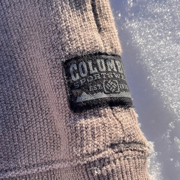 Men’s Columbia wool fleece lined crewneck (tan color) - Picture 5 of 10